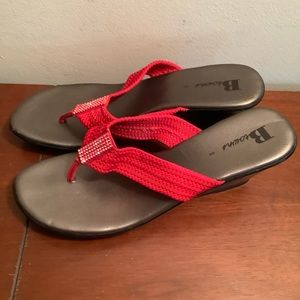 BROWNS:  Red Glitz Sandal (NWOT)